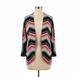 Daily Special Chevron Open Front‎ Cardigan Multicolor Large